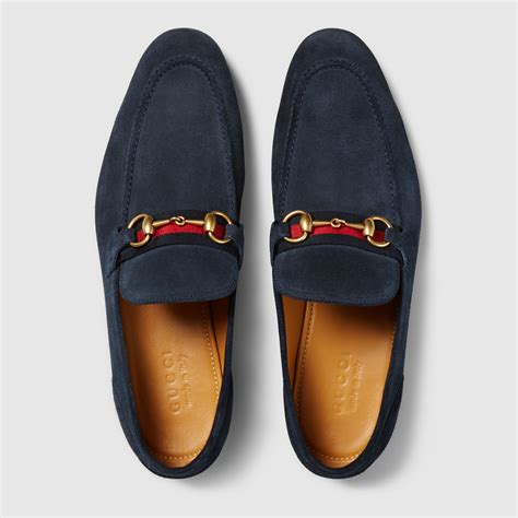 horsebit suede loafer with web gucci